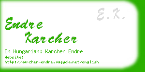 endre karcher business card